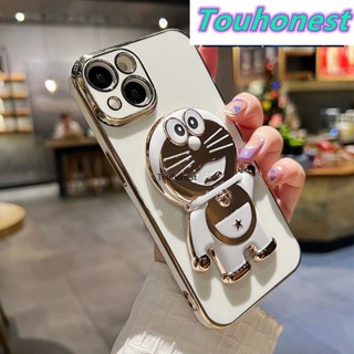 For Apple เคสไอโฟน iPhone 12 Pro Max เคส iPhone 7 Plus เคส iPhone 13 Mini Casing iPhone 8 Plus Case iPhone SE Case iPhone XR Case Cartoon Jingle Cat Cute Anime Doraemon Folding Stand Phone Holder Cover Cassing Cases Case TD โทรศัพท์มือถือ