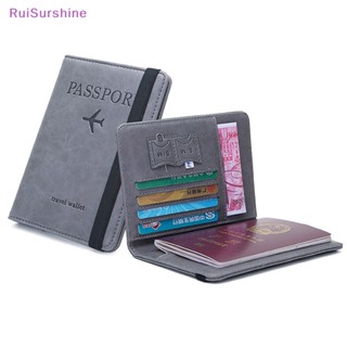 Ruisurshine ใหม่ กระเป๋าหนัง PU สําหรับใส่หนังสือเดินทาง เอกสาร RFID ในรถยนต์