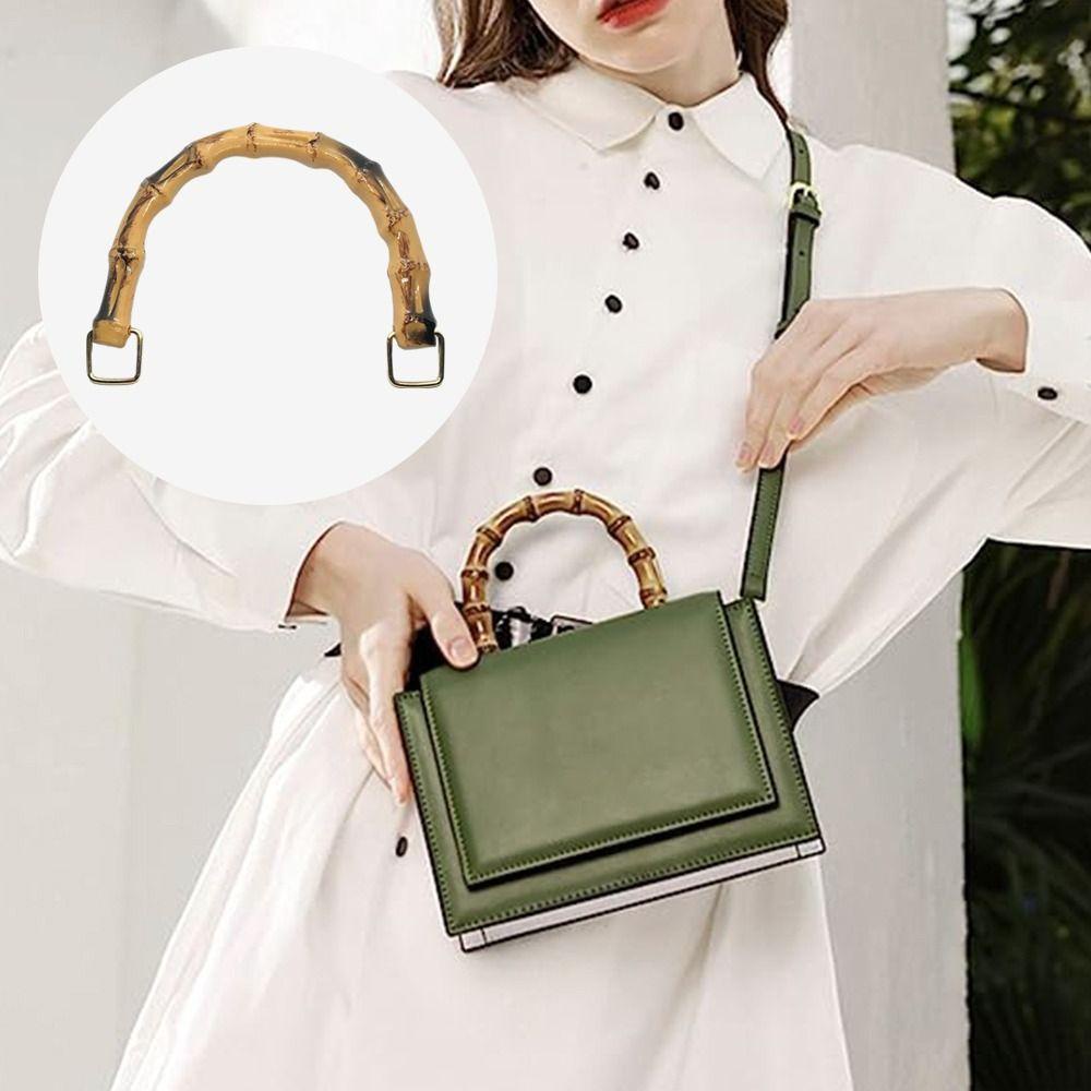 Roxul Bamboo Bag Handles Handmade With Buckle Bag Accessories Gift Box Handle Shoulder Bag Strap
