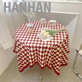 Hanhan Checkerboard Tablecloth Vintage Grid Simple Practical Table Cover for Rectangular Round Table Coffee Table