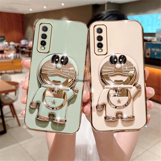 เคส Vivo Y20 เคส Vivo Y20S เคส Vivo Y20i Y12S Casing Vivo Y12A Y12G Case Vivo Y20A Y20T Case Vivo Y11S Y20SG Y30G Case Cartoon Jingle Cat Cute Anime Doraemon Folding Stand Phone Holder Cover Cassing Cases Case TD โทรศัพท์มือถือ ลายการ์ตูนโดเรม่อน