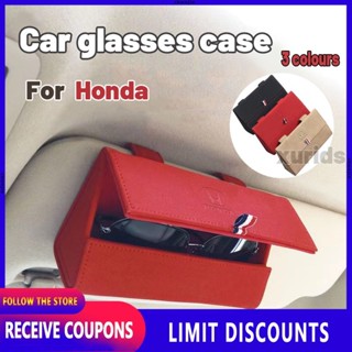 กล่องใส่แว่นตากันแดด หนังกลับ คุณภาพสูง ป้องกันสิ่งแวดล้อม สําหรับ Honda Civic City CR-V Jazz Accord Odyssey Brio Mobilio Fit HR-V Pilot Shuttle Legend CR-Z CRX Freed Integra S2000 Element FR-V Insight NSX Passport Prelude Ridgeline Stream del Sol