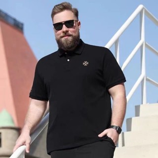 Spot high-quality POLO shirt mens extra large M-8XL summer cotton plus plus fat fat short-sleeved T-shirt fat guy Tee loose business Paul shirt