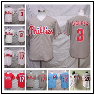 เสื้อกีฬาเบสบอล ปักลาย Mlb Philadelphia Phillies สําหรับผู้ชาย