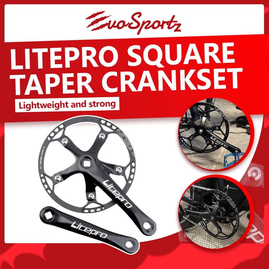 Litepro Square Taper Crankset จักรยานพับข้อเหวี่ยงโซ่เดี่ยว