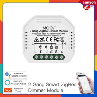 Tuya Zigbee Mini Smart Diy Switch 2 Gang โมดูลหรี่ไฟอัจฉริยะ แอพโทรศัพท์ การควบคุมความสว่าง รองรับการควบคุมด้วยเสียง ทำงานร่วมกับ Google Assistant canyon