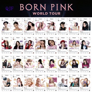 Qjf โฟโต้การ์ดใส ลายศิลปินเกาหลี BLACKPINK Lisa Jisoo Jennie Rose 9 ชิ้น ต่อชุด