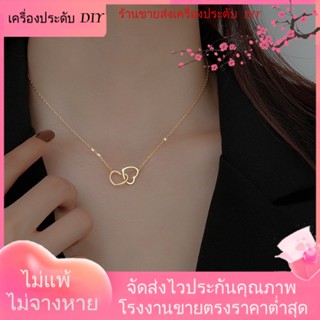 💖เครื่องประดับ DIY ขายส่ง💖สร้อยคอโซ่ จี้แหวนคู่ รูปหัวใจ เรียบง่าย เครื่องประดับ สําหรับผู้หญิง[สร้อยคอ]