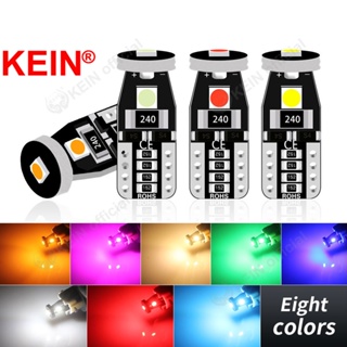 Kein หลอดไฟ Led T10 W5W WY5W 194 168 501 3SMD 3030 สีขาวอบอุ่น DC12V สําหรับติดป้ายทะเบียนรถยนต์ รถจักรยานยนต์