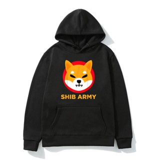 Token Crypto Shiba Inu เสื้อกันหนาว มีฮู้ด ผ้าฟลีซ ขนาดใหญ่ 4XL สไตล์วินเทจ 90S สีดํา แฟชั่นฤดูใบไม้ร่วง ฤดูหนาว สําหรับผู้ชาย ผู้หญิง