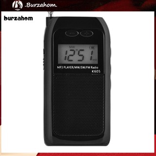 Bur_ K-605 เครื่องเล่น MP3 วิทยุ FM MW SW หน้าจอ LCD ดิจิทัล ขนาดเล็ก พกพาง่าย อเนกประสงค์ สําหรับกลางแจ้ง