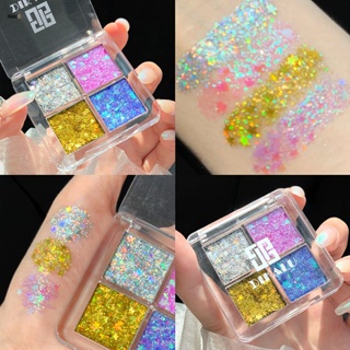 อายแชโดว์ 4 สี Glitter Pearlescent Waterproof Big Sequin Eye Shadow nuuo