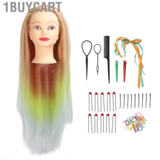 1buycart Hair Mannequin Head  Practice Safe Hairdressing Training Doll Head Styling Gradient Wig  for Hair Salon for Novice