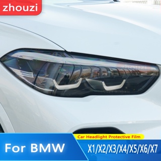 สติกเกอร์ฟิล์ม TPU ติดไฟหน้ารถยนต์ สีดํา สําหรับ BMW X Series X1 F48 X2 F39 X3 F25 G01 X4 F26 G02 X5 X6 X7