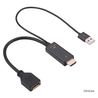 Iwo HDMI- อะแดปเตอร์แปลงสายเคเบิ้ล ความละเอียดสูง สําหรับ M USB2 0 เป็น DP DisplayPort Fe