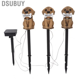 Dsubuy Solar Garden Light Puppy Dog Statue Welcome Lamp Powered Outdoor NE