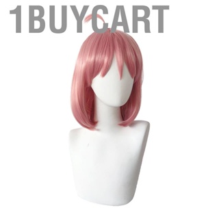 1buycart Girls Short Straight Synthetic Fiber Hair Anime Costume Cosplay Wigs with Mesh Net Fashion Lovely Pink for Women