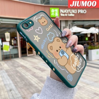 สําหรับ OPPO A71 A71K เคสการ์ตูน ตุ๊กตาหมี ขอบสี่เหลี่ยม ดีไซน์ใหม่ กันกระแทก ฝ้า ใส เคสโทรศัพท์แข็ง