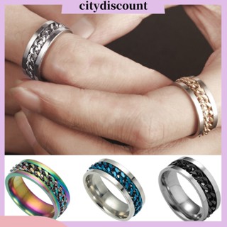 &lt;citydiscount&gt; แหวนสเตนเลสสตีล หลากสี สไตล์พังก์ สําหรับผู้ชาย