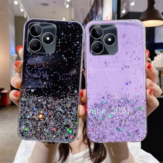 พร้อมส่ง ใหม่ เคสโทรศัพท์มือถือนิ่ม แบบใส ปิดด้านหลัง ลายกลิตเตอร์ดาว สําหรับ Realme C53 C55 NFC 2023 RealmeC53