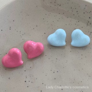 [0623]YWFK-EH Cute Sweet Unique Candy Color Painting Oil Love Heart Earrings Summer Artistic Temperament Fashion All-Match Stud Earrings Earrings Light Luxury Popular Sweet Cool Ex