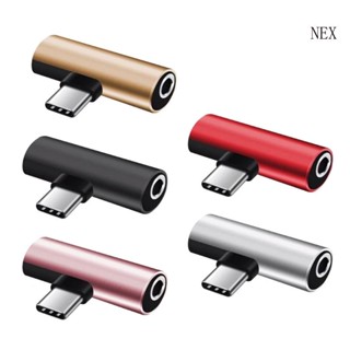 Nex อะแดปเตอร์แปลง USB C เป็น 3 5 มม. หูฟังแจ็คชาร์จ USB C เป็น Aux-Audio Dongle