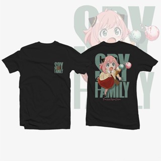 แฟชั่น เสื้ออนิเมะ - Spy x Family เสื้อยืด unisex คุณภาพสูงขนาดใหญ่ (S-5XL) ผ้าฝ้ายสีดำนำโชค น่ารัก