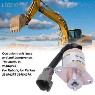 Leo310 ปิดโซลินอยด์วาล์วเชื้อเพลิงหยุด Flameout Valve อุปกรณ์เสริมรถขุด DC 12V 2848A278