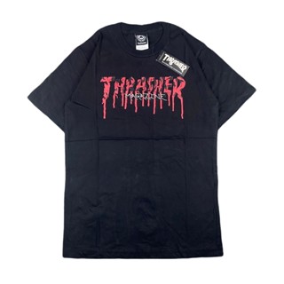 เสื้อยืดแขนสั้น พิมพ์ลาย Thrasher BLEED BLACK