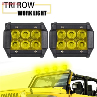 [Smileofen] โคมไฟ LED 18W 4WD SUV ATV สีเหลือง ขนาด 4 นิ้ว สําหรับรถยนต์ รถบรรทุก เรือ รถจักรยานยนต์