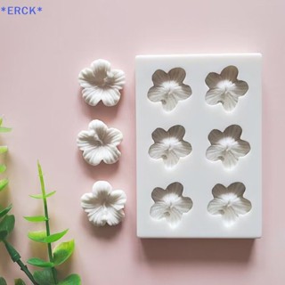 Erck&gt; ใหม่ แม่พิมพ์ซิลิโคน รูปกลีบดอกไม้ 3D 6 ช่อง สําหรับตกแต่งเค้ก DIY 1 ชิ้น