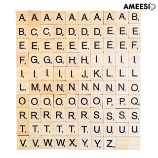 Ameesi 100 ชิ้น / เซต DIY กระเบื้องไม้ บล็อกตัวอักษร งานฝีมือ ของเล่นเด็กเพื่อการศึกษา