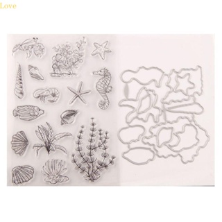 Love for Shell Starfish แผ่นแสตมป์ ลายฉลุ ลายนูน สําหรับตกแต่งสมุดภาพ อัลบั้มรูป DIY