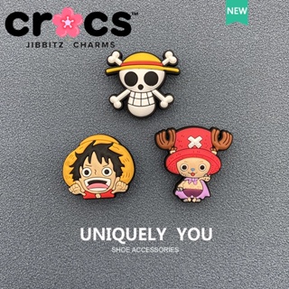 Jibbitz อุปกรณ์เสริม จี้รูปดอกไม้ One Piece สําหรับตกแต่งรองเท้า Crocs DIY