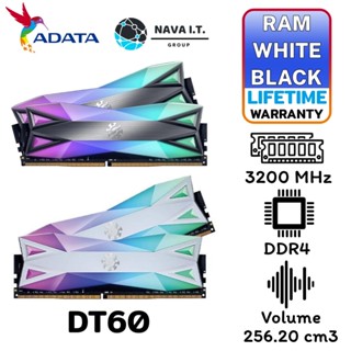 COINSคืน15%⚡FB9JMZV6⚡ ADATA 16GB 8GB RAM รุ่น XPG SPECTRIX DT60 DDR4 RGB 3200MHZ (WHITE / BLACK) TL