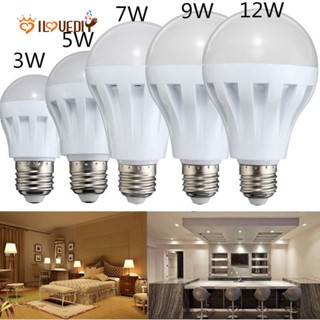 หลอดไฟ LED E27 ประหยัดพลังงาน 3W 5W 7W 9W 12W 15W สีขาวอบอุ่น ขายดี