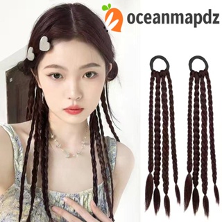 OCEANMAPDZ วิกผมหางม้าถักเปีย สังเคราะห์ ทนความร้อน สีชมพู แฟชั่นน่ารัก สําหรับผู้หญิง