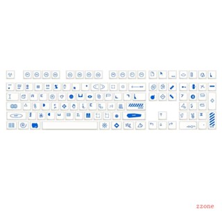 Zzz XDA PBT ปุ่มกดคีย์บอร์ด 108 คีย์ สีฟ้า สําหรับเล่นเกม