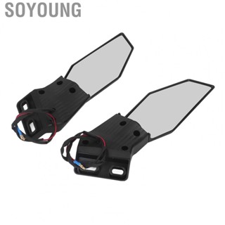 Soyoung Motorcycle Side Mirrors  Carbon Fiber Style Rotatable Swivel Wing Fin with  Turn Signal for ZX10R ZX6R ZX636 2019-2022