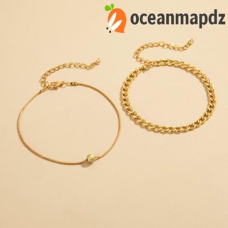 OCEANMAPDZ สร้อยข้อเท้า โซ่โลหะ รูปงู เหมาะกับเดินชายหาด แฟชั่นฤดูร้อน สไตล์โบฮีเมียน สําหรับผู้หญิง