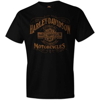 [S-5XL]ผู้ชาย Harley-Davidson Military - Mens Black Short-Sleeve Graphic T-Shirt - Kandahar Air Base Stressed Label sal