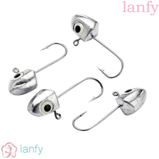 LANFY หัวตะขอตกปลา 3D เรืองแสง 2 กรัม 3 กรัม 4 กรัม 6 กรัม สําหรับตกปลาน้ําเค็ม 5 ชิ้น