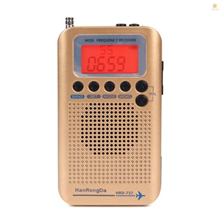 Tosw)hanrongda HRD-737 เครื่องบินรับสัญญาณวิทยุ FM AM SW CB Air VHF World Band พร้อมหน้าจอ LCD