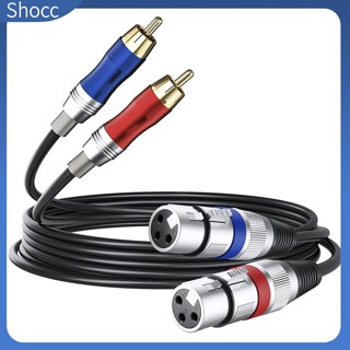 Shocc Dual Xlr 3-pin Female To Dual Rca Male Audio Cable Dual Xlr To Dual Rca ปลั๊กแพทช์สายไฟเชื่อมต่อสายไฟ