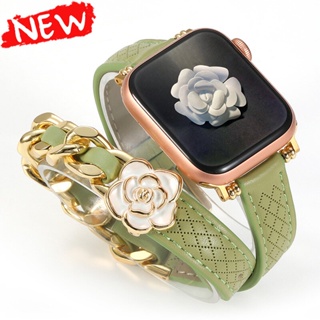 สายนาฬิกาข้อมือ สายหนัง สเตนเลส สําหรับ Apple Watch 49 45 44 42 40 41 38 มม. iWatch Ultra 8 7 6 SE 5 4 3 2 1