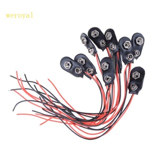 Weroyal สายเคเบิลเชื่อมต่อแบตเตอรี่ I Type 9 V ยาว 15 ซม. สีดํา สีแดง 10 แพ็ค