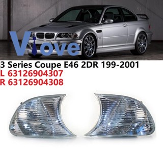 โคมไฟสัญญาณจอดรถยนต์ แบบใส สําหรับ BMW E46 3 Series Coupe 1999-2001 63126904307 63126904308