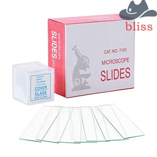 BLISS สไลด์กล้องจุลทรรศน์ แบบกระจกใส ใช้ซ้ําได้ สําหรับเด็กนักเรียน ห้องทดลอง