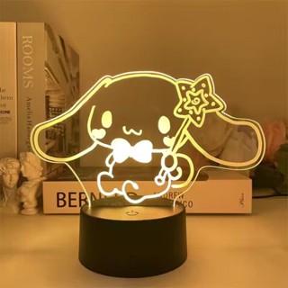 โคมไฟตั้งโต๊ะ LED รูปการ์ตูน Cinnamoroll My Melody Hello Kitty 3D ของขวัญวันเกิด