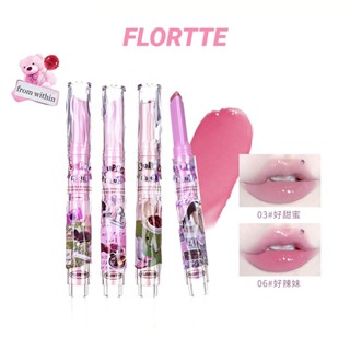 Flortte ลิปสติก ลิปกลอส เนื้อแข็ง เรืองแสง กระจกแต่งหน้า สีง่าย